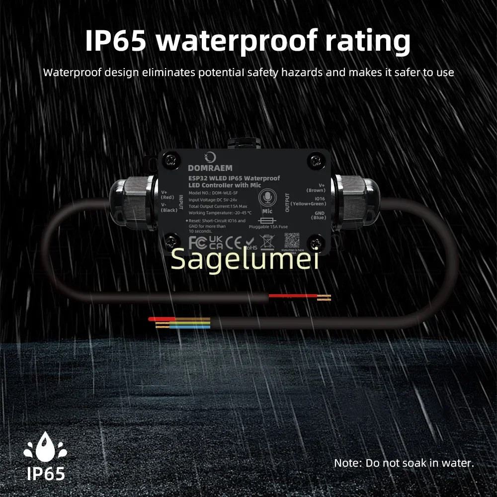 DOM-WLE-SF/DOM-WLE-SFM/DOM-WLE-RC005 1/2CH ESP32 WLED Digital LED Mic Controller 15A WS2811 RGB IC/05etc Alexa/MQTT App Remote
DOM-WLE-SF/DOM-WLE-SFM/DOM-WLE-RC005 1/2CH ESP32 WLED Digital LED Mic Controller 15A WS2811 RGB IC/05etc Alexa/MQTT App Remote