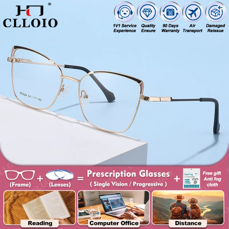 CLLOIO Fashion Cat Eye New Design Anti Blue Light Reading Glasses Women Retro Myopia Photochromic Progressive Optical Eyeglasses
CLLOIO Fashion Cat Eye New Design Anti Blue Light Reading Glasses Women Retro Myopia Photochromic Progressive Optical Eyeglasses