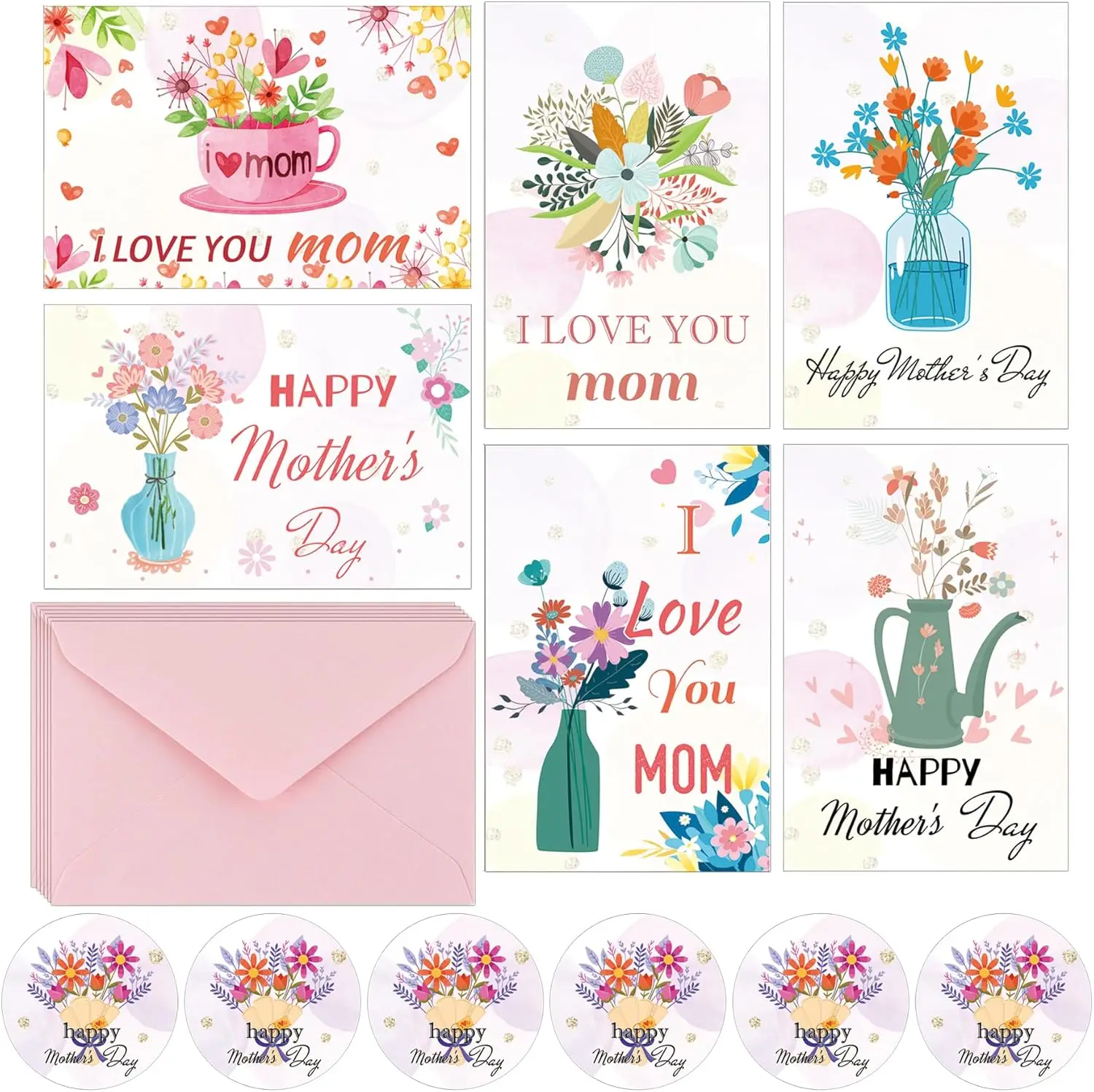 Mother's Day Cards 4 x 6 inch Flowers and Plants with Colorful Stickers Envelopes Mother's Day Wishes Cards Mothers Day Gifts
Mother's Day Cards 4 x 6 inch Flowers and Plants with Colorful Stickers Envelopes Mother's Day Wishes Cards Mothers Day Gifts