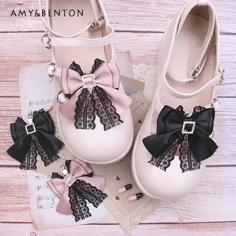 Handmade Japanese Mine Series Lace Patchwork Bow Shoe Clip All Match Kawaii Shoe Buckle Sweet Cute Lolita Girl Shoes Accessories
Handmade Japanese Mine Series Lace Patchwork Bow Shoe Clip All Match Kawaii Shoe Buckle Sweet Cute Lolita Girl Shoes Accessories