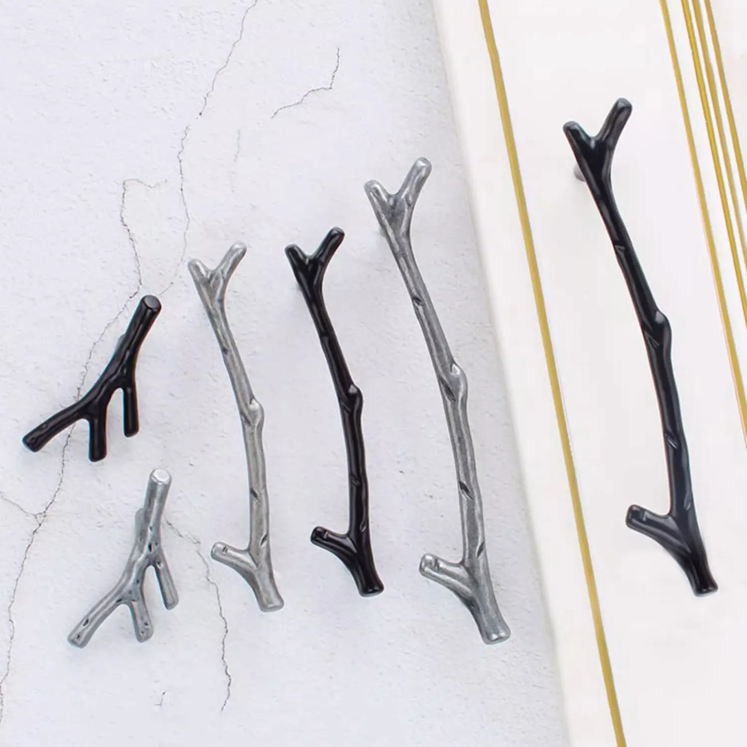 10PCS Branches Cabinets Handles Black Drawer Knobs Creative Wardrobe Pulls Antique Silver Kitchen Accessories Furniture Hardware
10PCS Branches Cabinets Handles Black Drawer Knobs Creative Wardrobe Pulls Antique Silver Kitchen Accessories Furniture Hardware