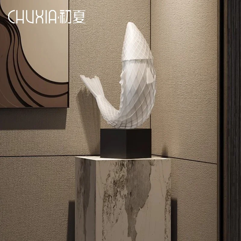 Koi sculpture art ornament high-end living room entrance hotel lobby floor decoration
Koi sculpture art ornament high-end living room entrance hotel lobby floor decoration