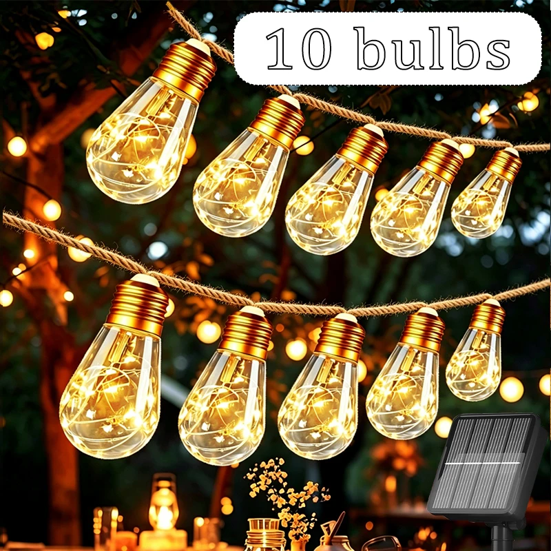 Outdoor Solar String Lights LED Fairy Lights with 10bulbs 8 Modes for Backyard Garden Porch Party Decor
Outdoor Solar String Lights LED Fairy Lights with 10bulbs 8 Modes for Backyard Garden Porch Party Decor