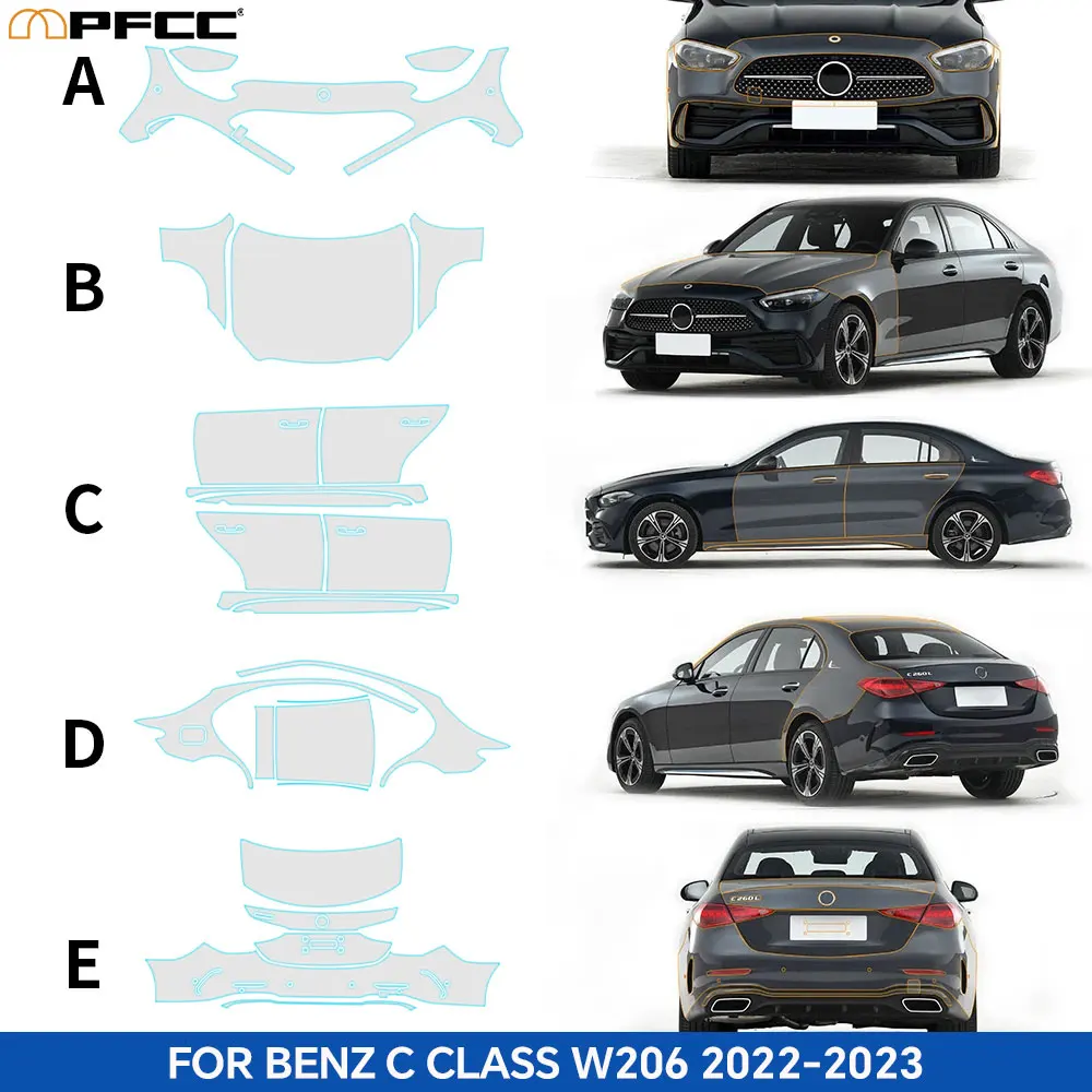 Pre Cut For Mercedes Benz C Class W206 2022 2023 PPF Car Paint Protection Film Clear Anti Scratch Transparent Sticker
Pre Cut For Mercedes Benz C Class W206 2022 2023 PPF Car Paint Protection Film Clear Anti Scratch Transparent Sticker