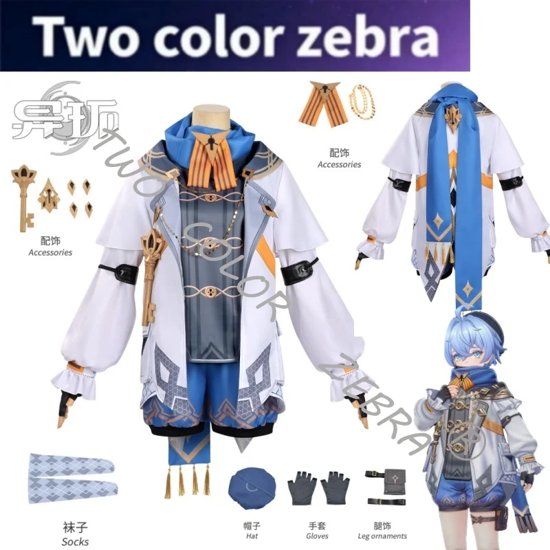 Game Neverness To Everness Edgar Cosplay Costume White & Blue Layered Puff Sleeve Coat Outfit Hat Set for Comic Con Roleplay
Game Neverness To Everness Edgar Cosplay Costume White & Blue Layered Puff Sleeve Coat Outfit Hat Set for Comic Con Roleplay