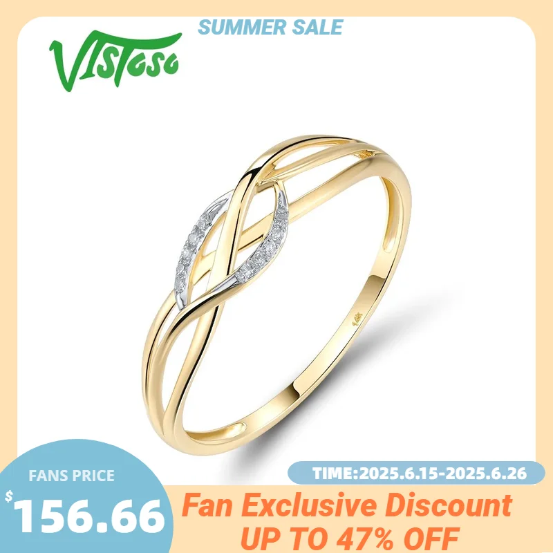 VISTOSO Genuine 14K 585 Yellow Gold Rings For Women Sparkling Diamond Fashion Wedding Anniversary Gift Classic Fine Jewelry
VISTOSO Genuine 14K 585 Yellow Gold Rings For Women Sparkling Diamond Fashion Wedding Anniversary Gift Classic Fine Jewelry