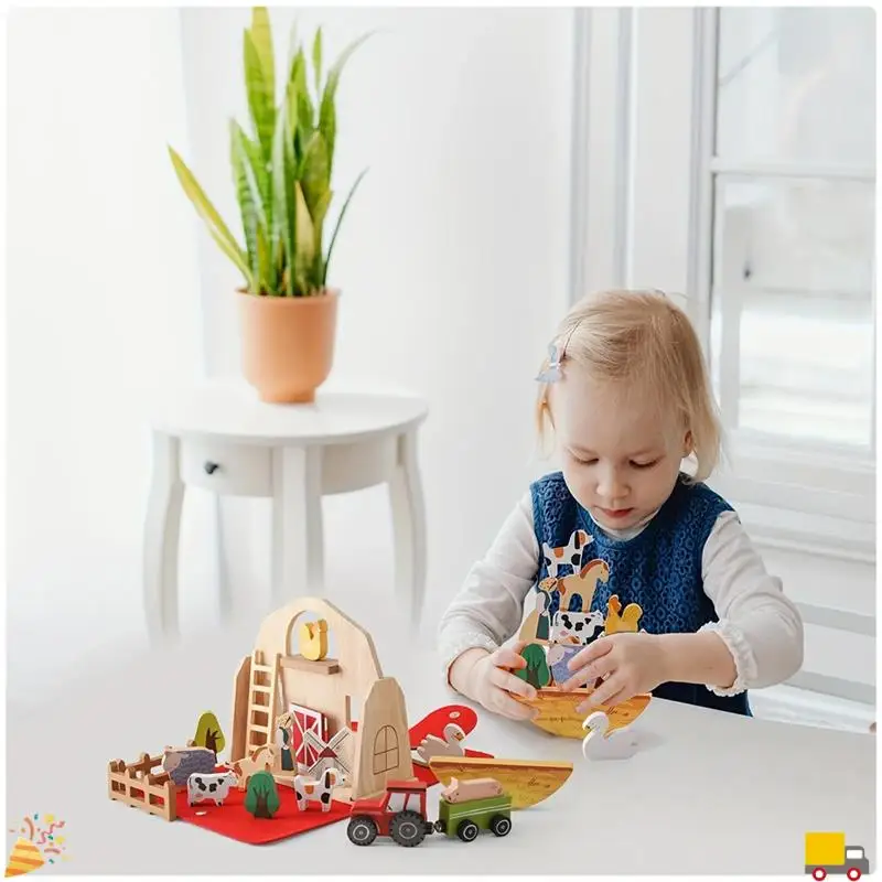 18Pcs Farm Animals Barn Toys Wooden Montessori Stacking For Toddlers Red Barn Toys Farm Pretend Playset Birthday Gift
18Pcs Farm Animals Barn Toys Wooden Montessori Stacking For Toddlers Red Barn Toys Farm Pretend Playset Birthday Gift