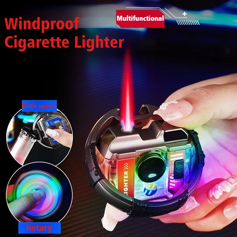 Cigar igniter Gyro Lighter with light Red Fire Windproof Open Flame Cigarettes Lighters & Smoking Accessories with Bottle Opener
Cigar igniter Gyro Lighter with light Red Fire Windproof Open Flame Cigarettes Lighters & Smoking Accessories with Bottle Opener