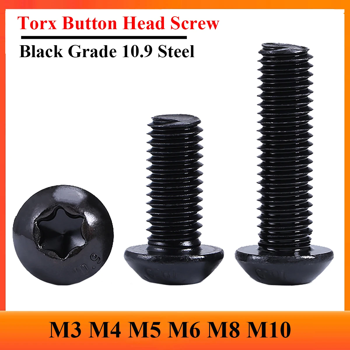 5/10/20/30pcs Black M3 M4 M5 M6 M8 M10 Torx Buton Head Screw Grade 10.9 Steel Six Lobe Torx Pan Round Head Bolt Length 4mm~40mm
5/10/20/30pcs Black M3 M4 M5 M6 M8 M10 Torx Buton Head Screw Grade 10.9 Steel Six Lobe Torx Pan Round Head Bolt Length 4mm~40mm