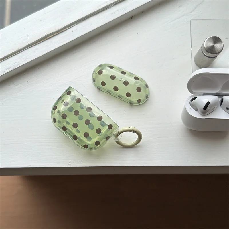 Fashion Clear Green Polka Dot AirPods Case for 1 2 3 4 Pro Pro2 Pro3 earphone cover with Keychain Shockproof Protector
Fashion Clear Green Polka Dot AirPods Case for 1 2 3 4 Pro Pro2 Pro3 earphone cover with Keychain Shockproof Protector
