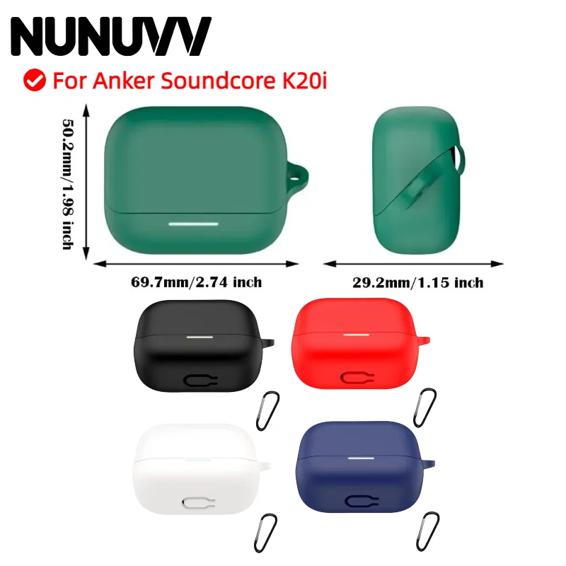 NUNUVV Silicone Protective Case for Anker Soundcore K20i Dustproof Shockproof Bluetooth Headphone Cover 360° All-round Protectio
NUNUVV Silicone Protective Case for Anker Soundcore K20i Dustproof Shockproof Bluetooth Headphone Cover 360° All-round Protectio