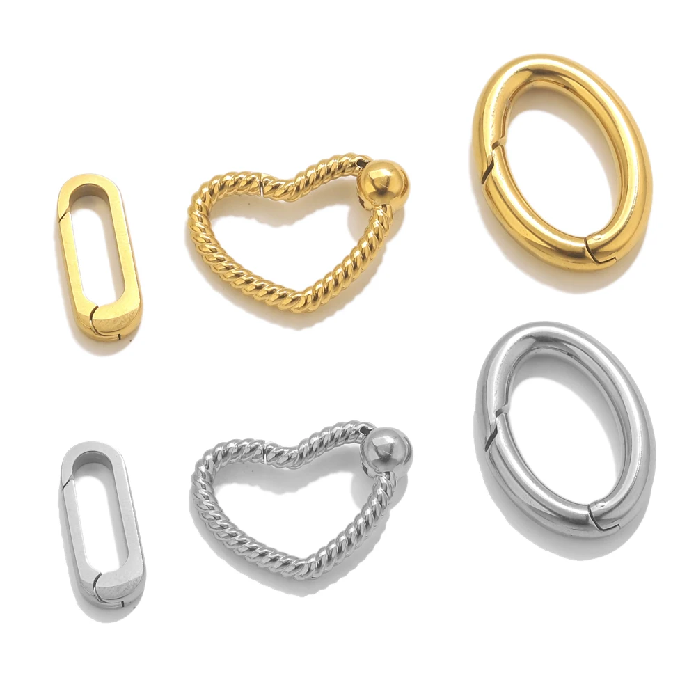 Stainless Steel Oval Heart Spring Clasps for Keychain Key Holder Polishing Openable Round Ring Carabiner Jewelry Keyring Clasp
Stainless Steel Oval Heart Spring Clasps for Keychain Key Holder Polishing Openable Round Ring Carabiner Jewelry Keyring Clasp