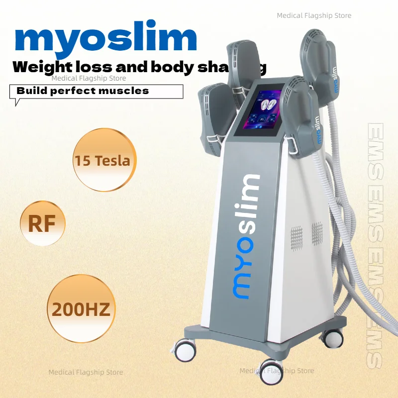 Myoslim NEO RF HIEMT Body Sculpt Machine Eletric Muscle Stimulator Vibration Weight Loss Slimming Muscle Grow 6500W 15 Tesla 
Myoslim NEO RF HIEMT Body Sculpt Machine Eletric Muscle Stimulator Vibration Weight Loss Slimming Muscle Grow 6500W 15 Tesla