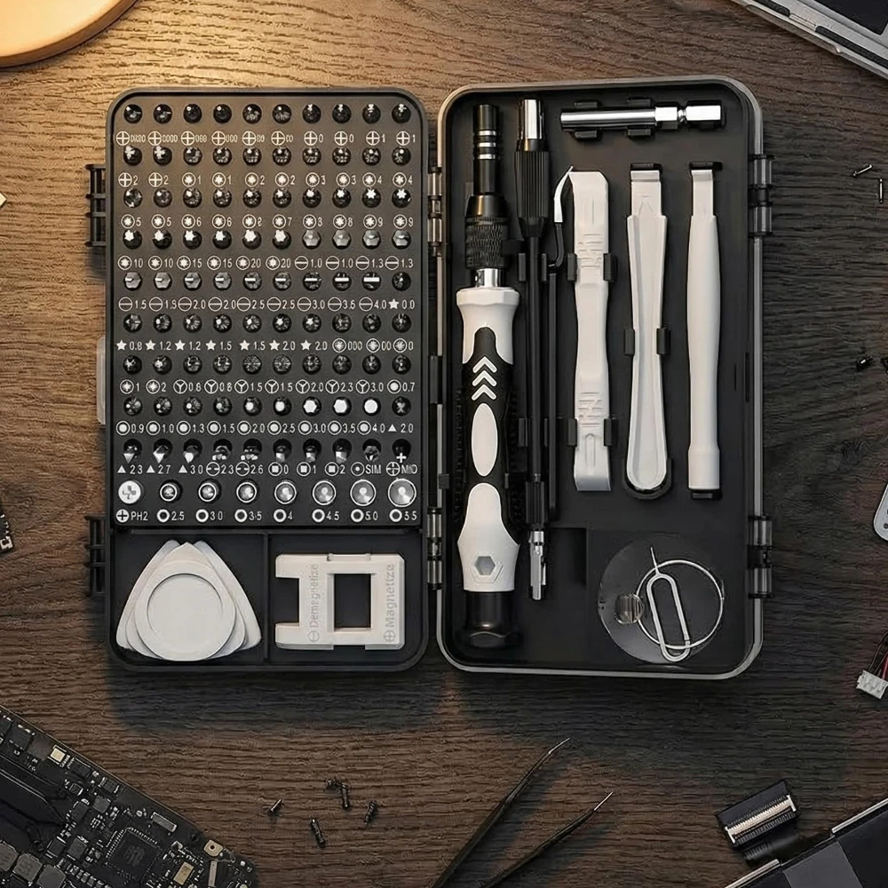 115 in 1 Magnetic Precision Screwdriver Set Nut Driver Electronics Repair Tool Kit for Laptop Phone PC Tablet Maintenance DIY
115 in 1 Magnetic Precision Screwdriver Set Nut Driver Electronics Repair Tool Kit for Laptop Phone PC Tablet Maintenance DIY