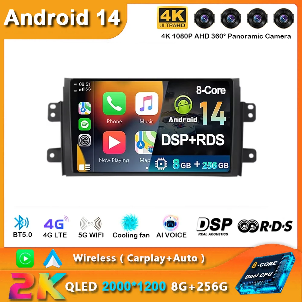 2 DIN Car Android 14 Car Radio multimedia video Player For Suzuki SX4 2006-2013 2 din Carplay Auto Navigation GPS Radio stereo
2 DIN Car Android 14 Car Radio multimedia video Player For Suzuki SX4 2006-2013 2 din Carplay Auto Navigation GPS Radio stereo