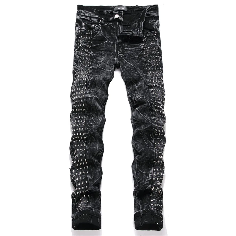 Men's Punk Style Hip Hop Jeans Pants With Rivet Fashion High Streetwear Denim Trousers Straight Fit Y2K Bottoms
Men's Punk Style Hip Hop Jeans Pants With Rivet Fashion High Streetwear Denim Trousers Straight Fit Y2K Bottoms