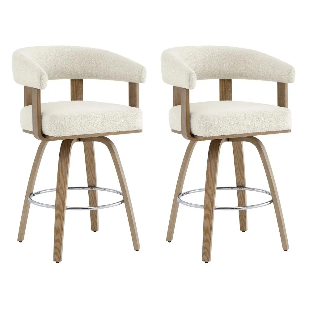 Swivel Counter Height Barstools Set of 2, FSC Certified Polyester holstered Bar Stools with Back and Armrest for Kitchen Isla
Swivel Counter Height Barstools Set of 2, FSC Certified Polyester holstered Bar Stools with Back and Armrest for Kitchen Isla