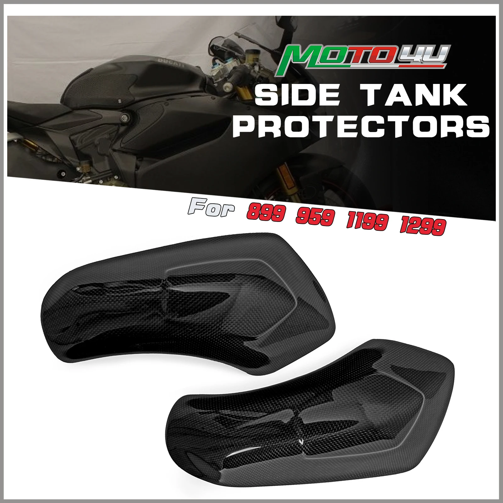 For Ducati 899 959 1199 1299 New Carbon Fiber Side Tank Protectors Tank Sliders Left& Right Plain Weave
For Ducati 899 959 1199 1299 New Carbon Fiber Side Tank Protectors Tank Sliders Left& Right Plain Weave
