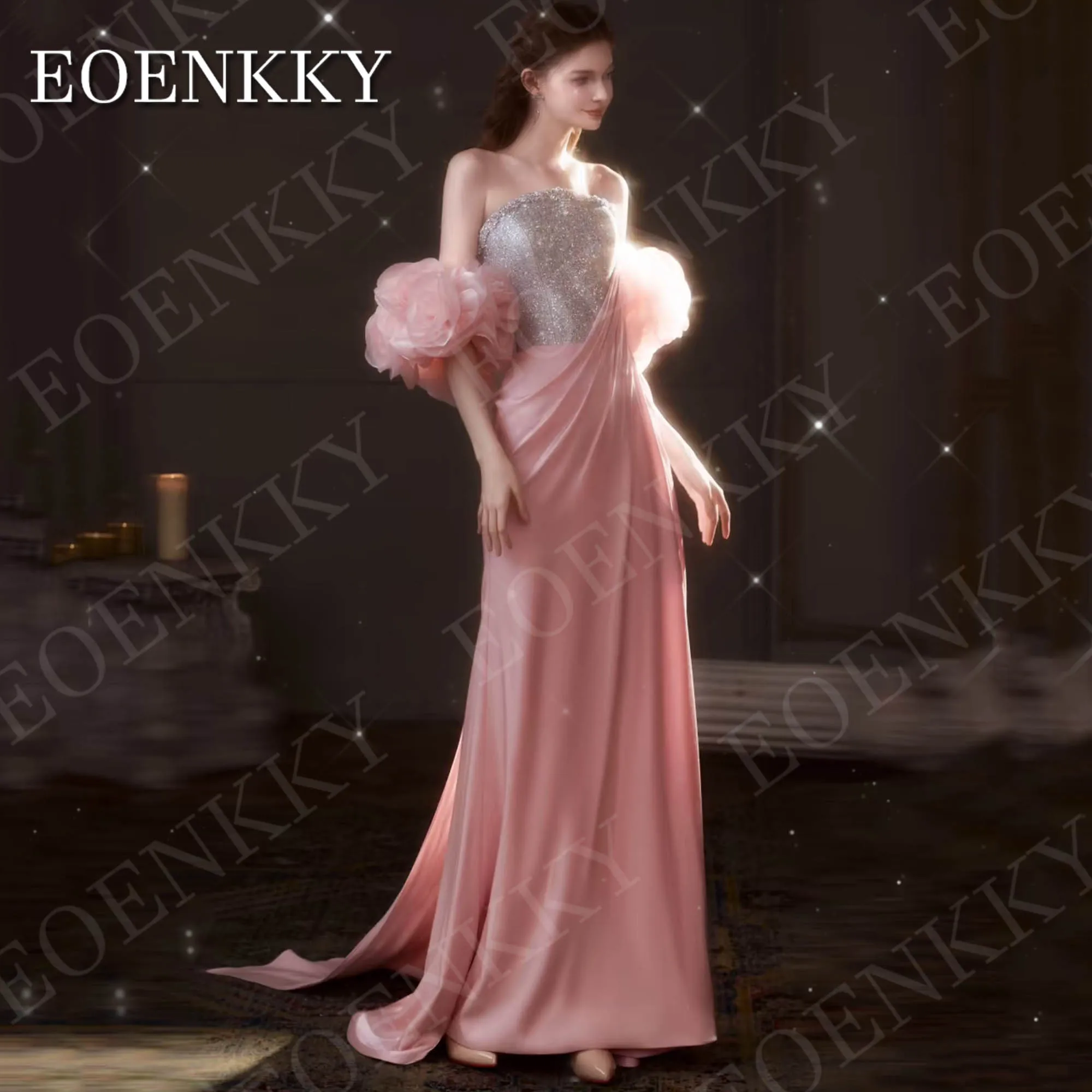 EOENKKY Sparkly Mermaid Evening Dress Elegant Sequin Strapless Beaded Satin Banquet Dresses 3D Floral Off Shoulder Customized
EOENKKY Sparkly Mermaid Evening Dress Elegant Sequin Strapless Beaded Satin Banquet Dresses 3D Floral Off Shoulder Customized