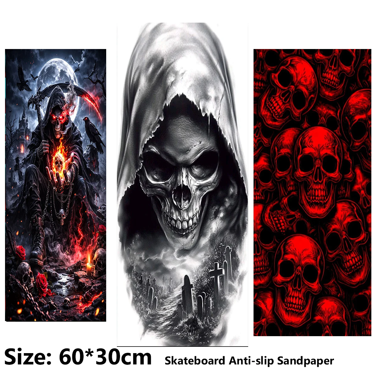 Electric Scooter Anti-slip Sticker Sandpaper Skateboard GripTape Sheet 60*30cm Dark and Eerie Skull Pattern
Electric Scooter Anti-slip Sticker Sandpaper Skateboard GripTape Sheet 60*30cm Dark and Eerie Skull Pattern