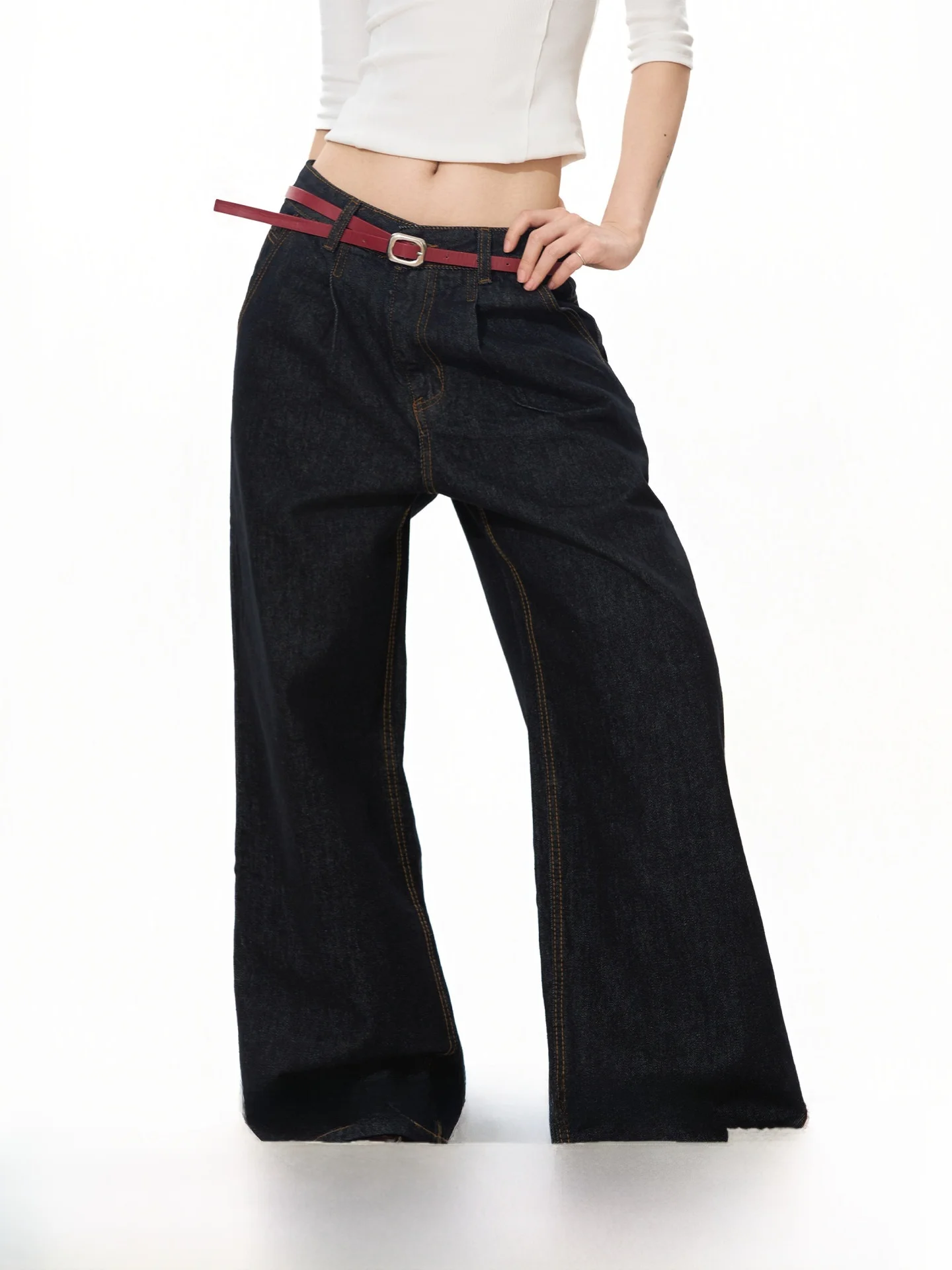 Low Waist Wide Leg Jeans S3T5 Original Cow Color Men Women Casual Design Sensation Commuter Loose Fit Jeans Deep Color
Low Waist Wide Leg Jeans S3T5 Original Cow Color Men Women Casual Design Sensation Commuter Loose Fit Jeans Deep Color