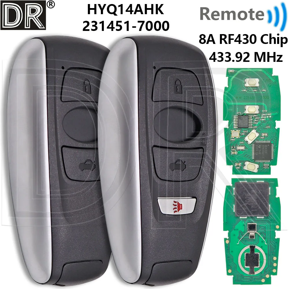 Отличная плата HYQ14AHK 231451-7000 8A чип 433,92 МГц бесконтактный автомобильный дистанционный ключ для Subaru Ascent Legacy WRX Prox Forester Impreza
Отличная плата HYQ14AHK 231451-7000 8A чип 433,92 МГц бесконтактный автомобильный дистанционный ключ для Subaru Ascent Legacy WRX Prox Forester Impreza