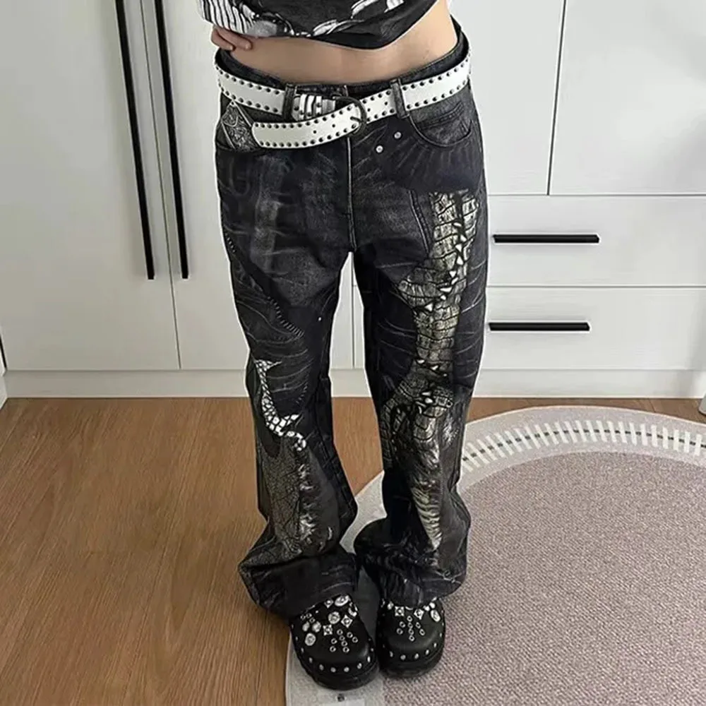 Hot Girl Baggy Jeans Woman Retro Street Y2K Snake Print Hip Hop Wash Denim Pants Loose Harajuku Casual High Waist Trousers Femal
Hot Girl Baggy Jeans Woman Retro Street Y2K Snake Print Hip Hop Wash Denim Pants Loose Harajuku Casual High Waist Trousers Femal