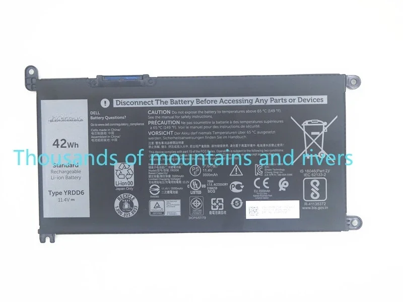 YRDD6 Laptop Battery For DELL Inspiron 5482 5480 5481 5485 5491 5591 5593 3583 3310 3493 3582 3593 3793 5584 54593
YRDD6 Laptop Battery For DELL Inspiron 5482 5480 5481 5485 5491 5591 5593 3583 3310 3493 3582 3593 3793 5584 54593