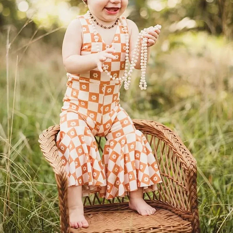 Toddler Girls Summer Casual Sling Jumpsuit Sleeveless Floral Plaid Print Suspender Flared Pants
Toddler Girls Summer Casual Sling Jumpsuit Sleeveless Floral Plaid Print Suspender Flared Pants
