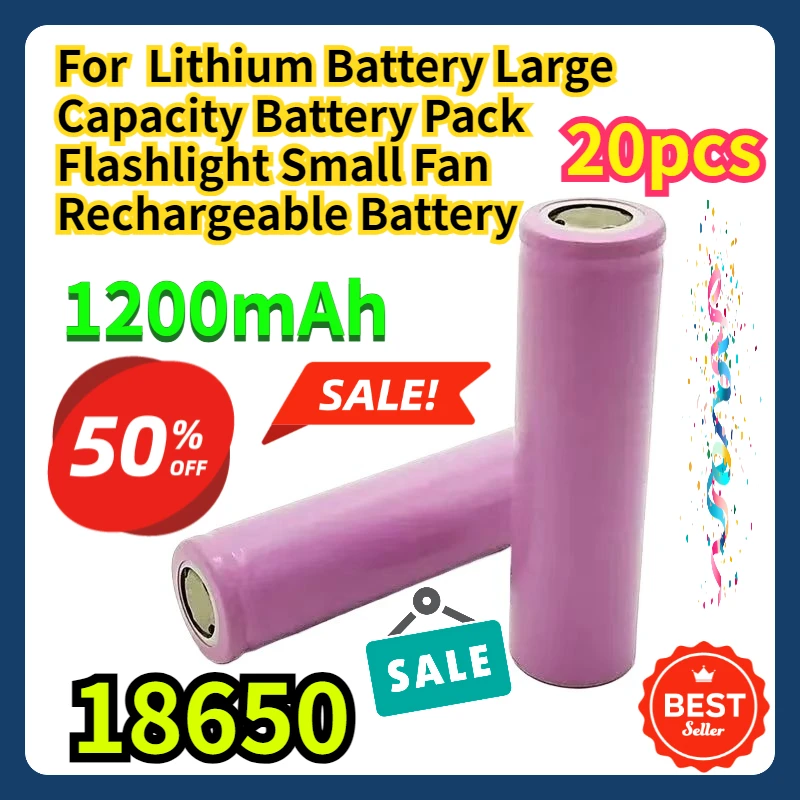 For 18650 Lithium Battery Large Capacity Battery Pack Flashlight Small Fan Rechargeable Battery 20pcs
For 18650 Lithium Battery Large Capacity Battery Pack Flashlight Small Fan Rechargeable Battery 20pcs
