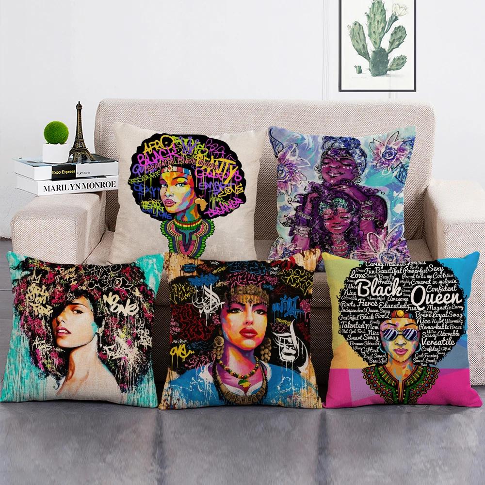 African Girl Decorative Cushion Cover African Graffiti Art Pillow Cover Linen Throw Pillow for Home Decor
African Girl Decorative Cushion Cover African Graffiti Art Pillow Cover Linen Throw Pillow for Home Decor