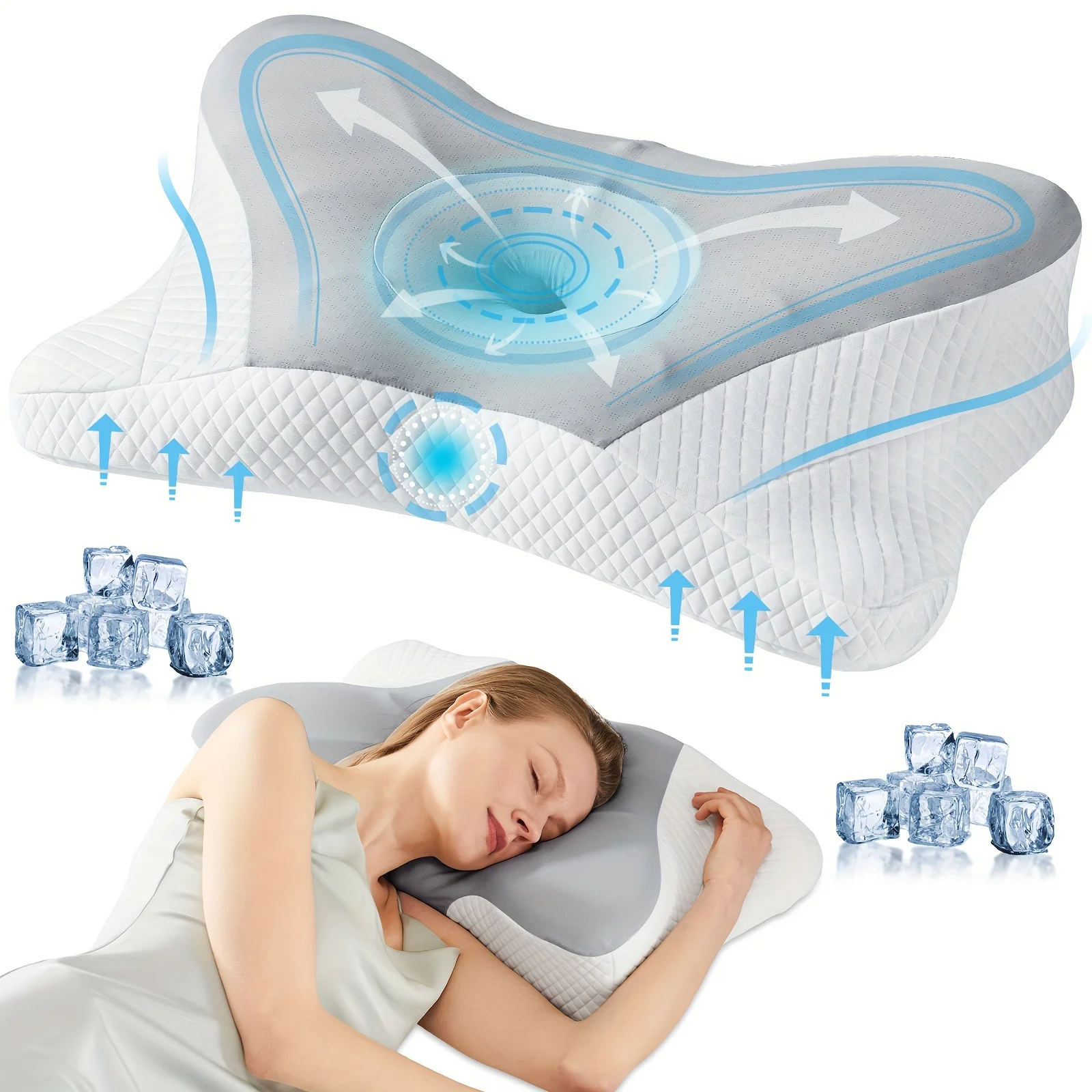 Cervical Neck Pillow, Ergonomic Contour Neck Pillows for Neck Relief, Cotton Orthopedic Bed Pillow for Side Back Stomach Sleeper
Cervical Neck Pillow, Ergonomic Contour Neck Pillows for Neck Relief, Cotton Orthopedic Bed Pillow for Side Back Stomach Sleeper