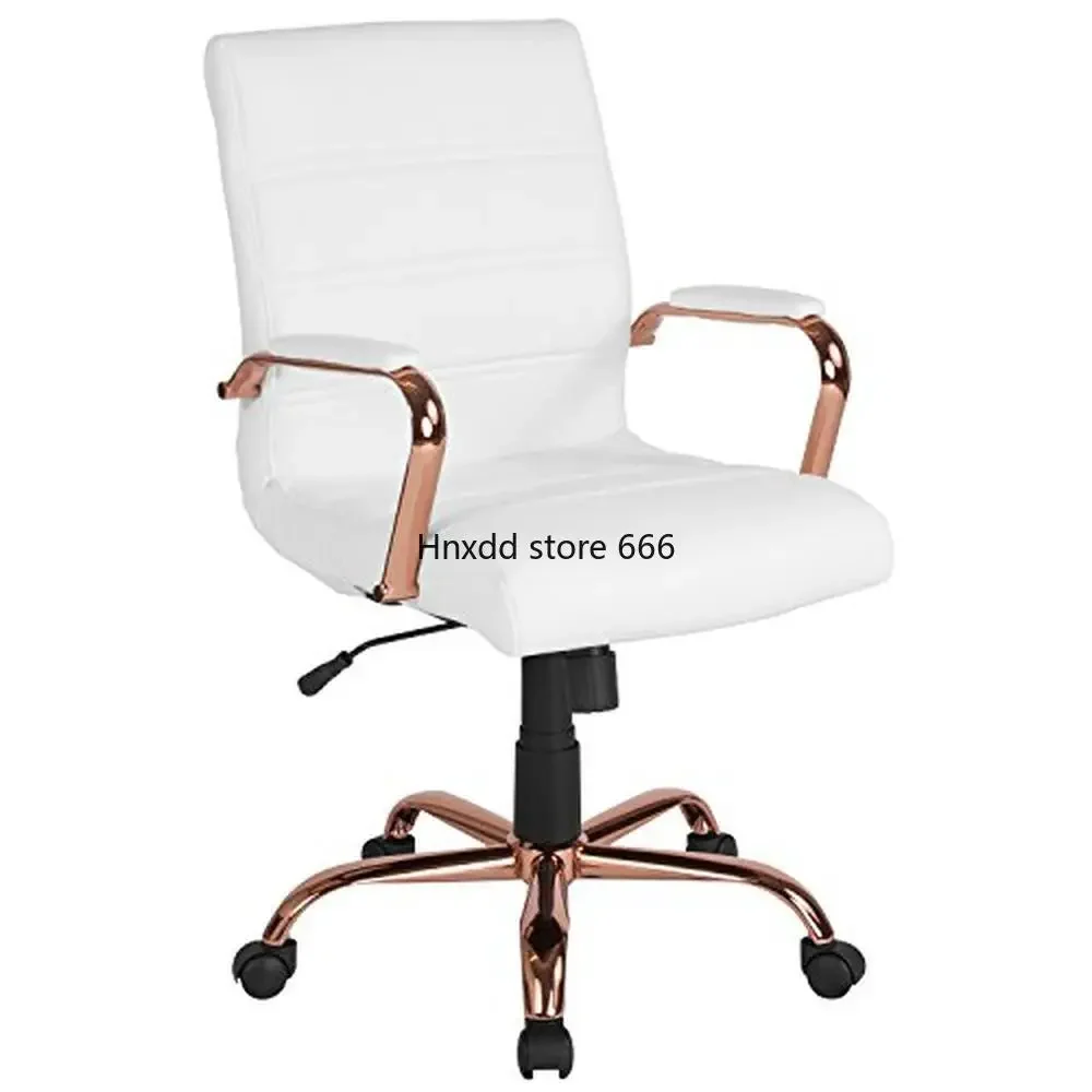 Mid-Back Swivel LeatherSoft Desk Chair with Padded Seat and Armrests Adjustable Height Modern Style Office White/Rose Gold
Mid-Back Swivel LeatherSoft Desk Chair with Padded Seat and Armrests Adjustable Height Modern Style Office White/Rose Gold