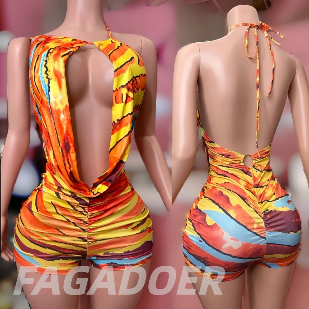 FAGADOER Sexy Printing Bodycon Bikini Rompers Women Halter Hollow Out Sleeveless Backless Jumpsuits Female Clubwear Overalls New
FAGADOER Sexy Printing Bodycon Bikini Rompers Women Halter Hollow Out Sleeveless Backless Jumpsuits Female Clubwear Overalls New