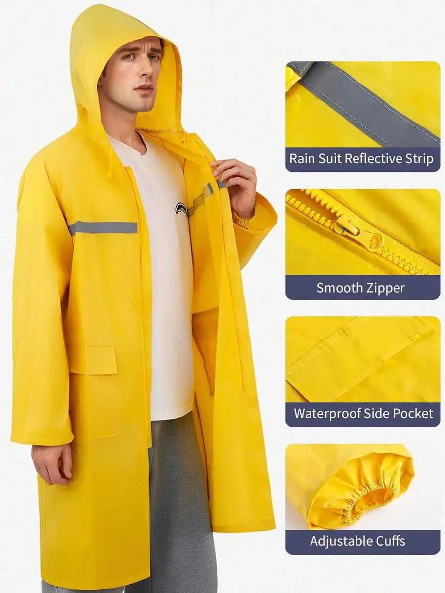 Unisex Long Hooded Raincoat, Lightweight Waterproof Rain Jacket for Outdoor Use
Unisex Long Hooded Raincoat, Lightweight Waterproof Rain Jacket for Outdoor Use