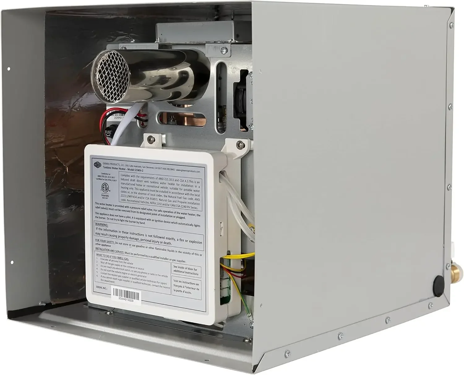 Tankless RV Water Heater, 12V Power, 42,000 BTUs, Quiet Operation, Onboard Microprocessor, Digital User Control Panel,
Tankless RV Water Heater, 12V Power, 42,000 BTUs, Quiet Operation, Onboard Microprocessor, Digital User Control Panel,