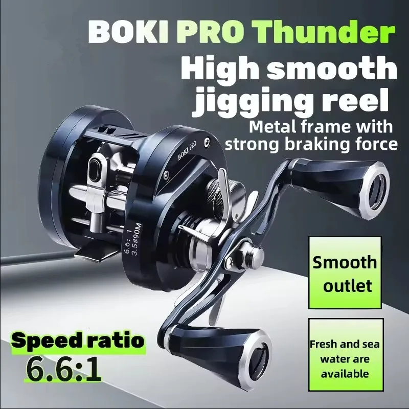 Aluminum Alloy Frame And Knob Jigging Reel Fresh Water And Salt Water Are Available Magnetic Brake System Max Drag 10kg
Aluminum Alloy Frame And Knob Jigging Reel Fresh Water And Salt Water Are Available Magnetic Brake System Max Drag 10kg
