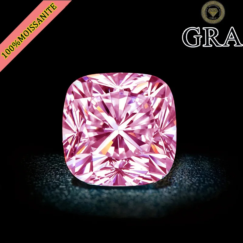 MOJY Cushion Cut 0.5ct~6ct Pink Color Moissanite Loose Stone Gemstone Pass Diamond Tester with GRA Certificate for Fine Jewelry
MOJY Cushion Cut 0.5ct~6ct Pink Color Moissanite Loose Stone Gemstone Pass Diamond Tester with GRA Certificate for Fine Jewelry