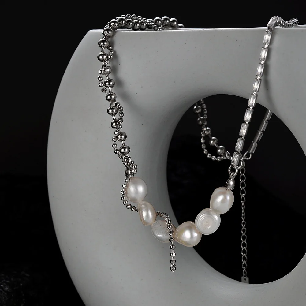 Pearl Fringe Necklace Sweet & Cool Style, S925 Sterling Silver Square Diamond Round Bead
Pearl Fringe Necklace Sweet & Cool Style, S925 Sterling Silver Square Diamond Round Bead