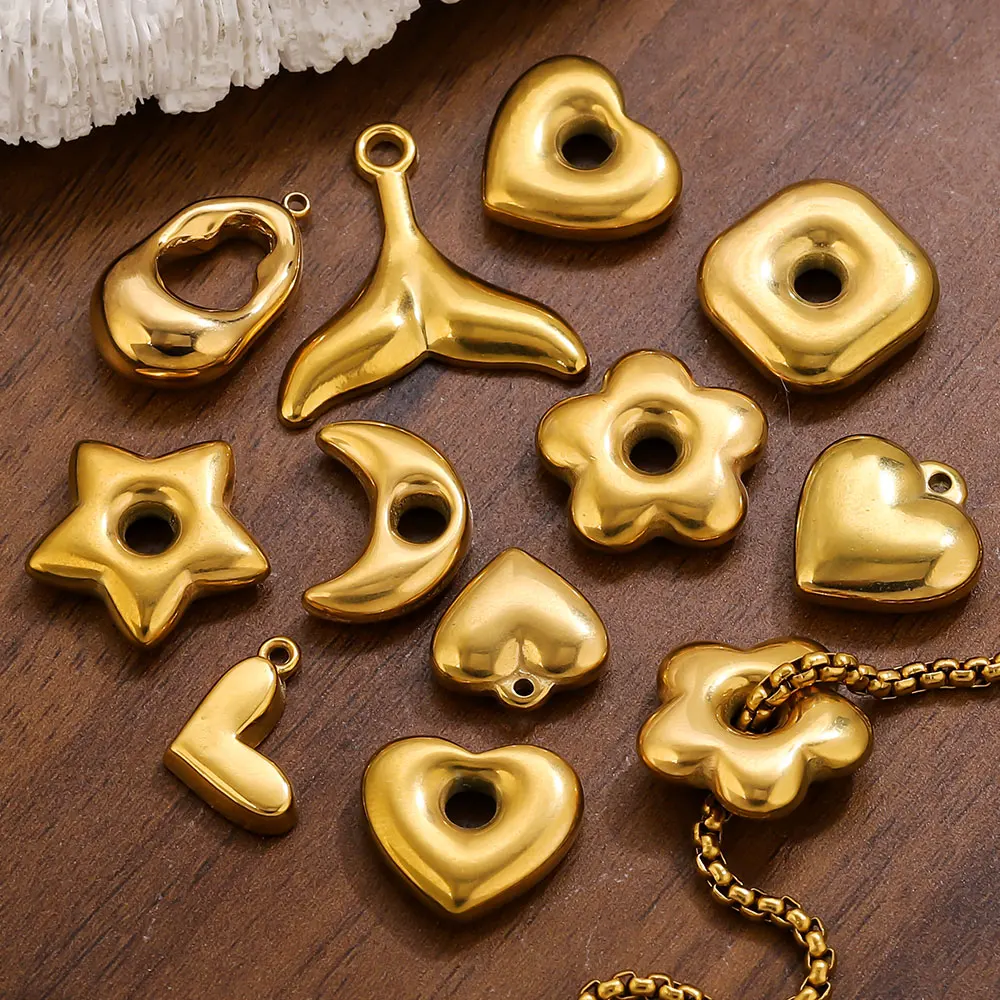5pcs Stainless Steel Big Hole Heart Fish Tail Charms Gold Plated Pendants Accessories for DIY Jewelry Making Supplies Finding
5pcs Stainless Steel Big Hole Heart Fish Tail Charms Gold Plated Pendants Accessories for DIY Jewelry Making Supplies Finding