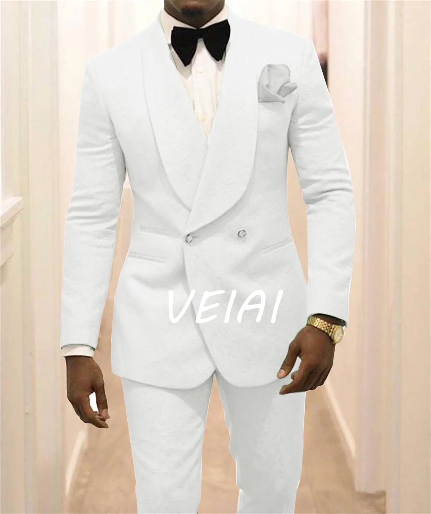 Custom Made Groomsmen White Pattern Groom Tuxedos Shawl Lapel Men Suits 2 Pieces Wedding Best Man ( Jacket+Pants)
Custom Made Groomsmen White Pattern Groom Tuxedos Shawl Lapel Men Suits 2 Pieces Wedding Best Man ( Jacket+Pants)