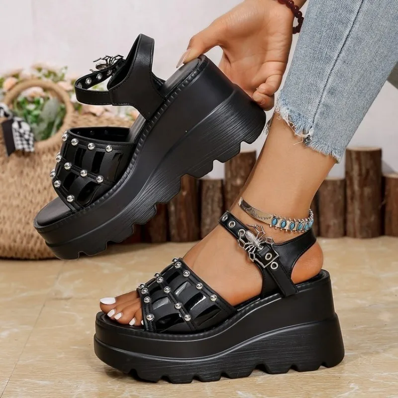 Women's Sandals Open Toe Platform Wedge Glossy Finish Rhinestone Straps Summer Dressy Shoes Ankle Buckle Teardrop Charm Accent
Women's Sandals Open Toe Platform Wedge Glossy Finish Rhinestone Straps Summer Dressy Shoes Ankle Buckle Teardrop Charm Accent