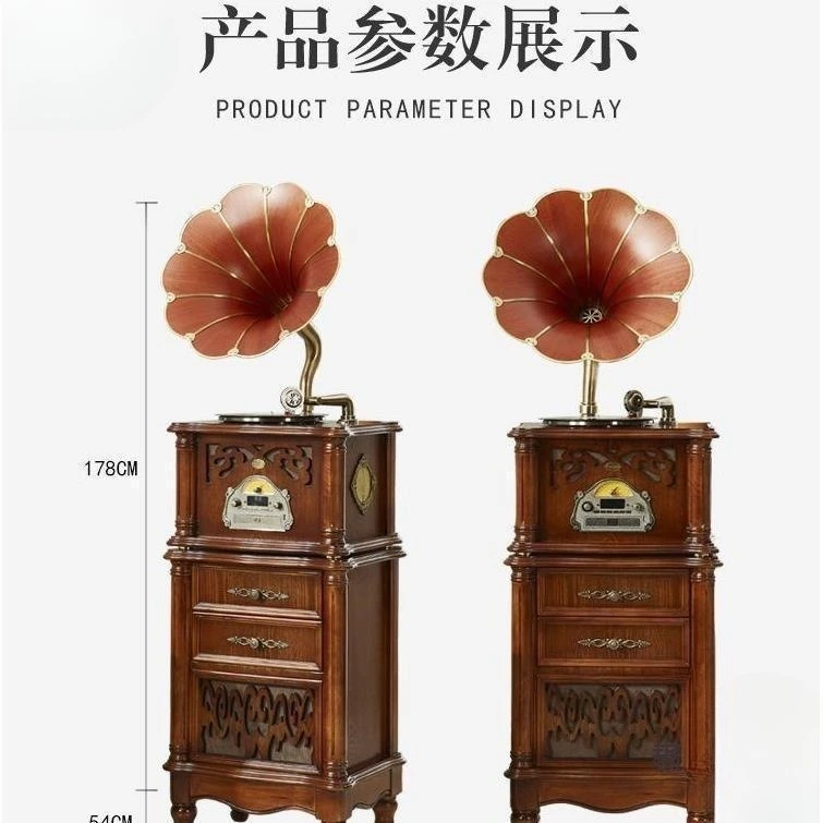 Gramophone retro, living room, European antique speakers, old-fashioned Bluetooth stereo for home use
Gramophone retro, living room, European antique speakers, old-fashioned Bluetooth stereo for home use