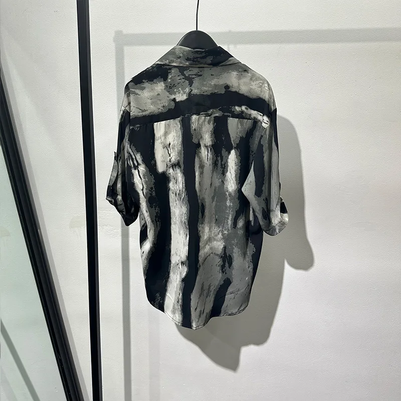Dark Style Summer Retro Geometric Stripes Loose Short Sleeve Shirt Casual Quick-Drying Non-Ironing Top Thin
Dark Style Summer Retro Geometric Stripes Loose Short Sleeve Shirt Casual Quick-Drying Non-Ironing Top Thin