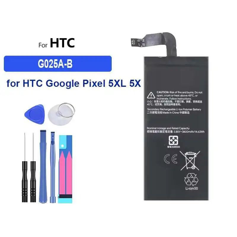 3800mAh For Htc For Google Pixel 5XL 5X G025A-B Mobile Phone Battery High Capacity
3800mAh For Htc For Google Pixel 5XL 5X G025A-B Mobile Phone Battery High Capacity