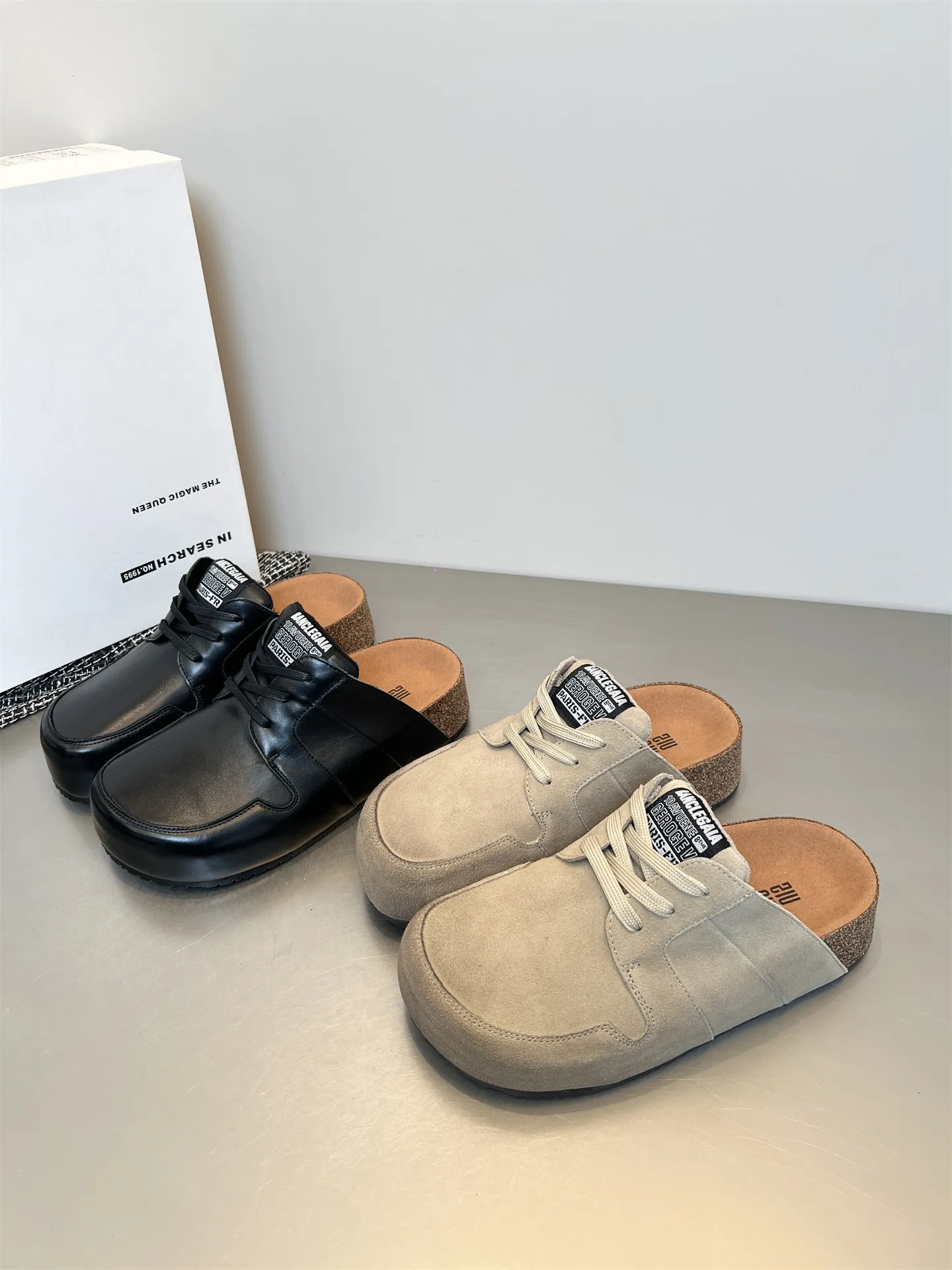 Maden Women's Vintage Crazy Split Leather Mules Adjustable Slide-On Shoes with Thick Cork Sole Casual Slippers for Spring Summer
Maden Women's Vintage Crazy Split Leather Mules Adjustable Slide-On Shoes with Thick Cork Sole Casual Slippers for Spring Summer