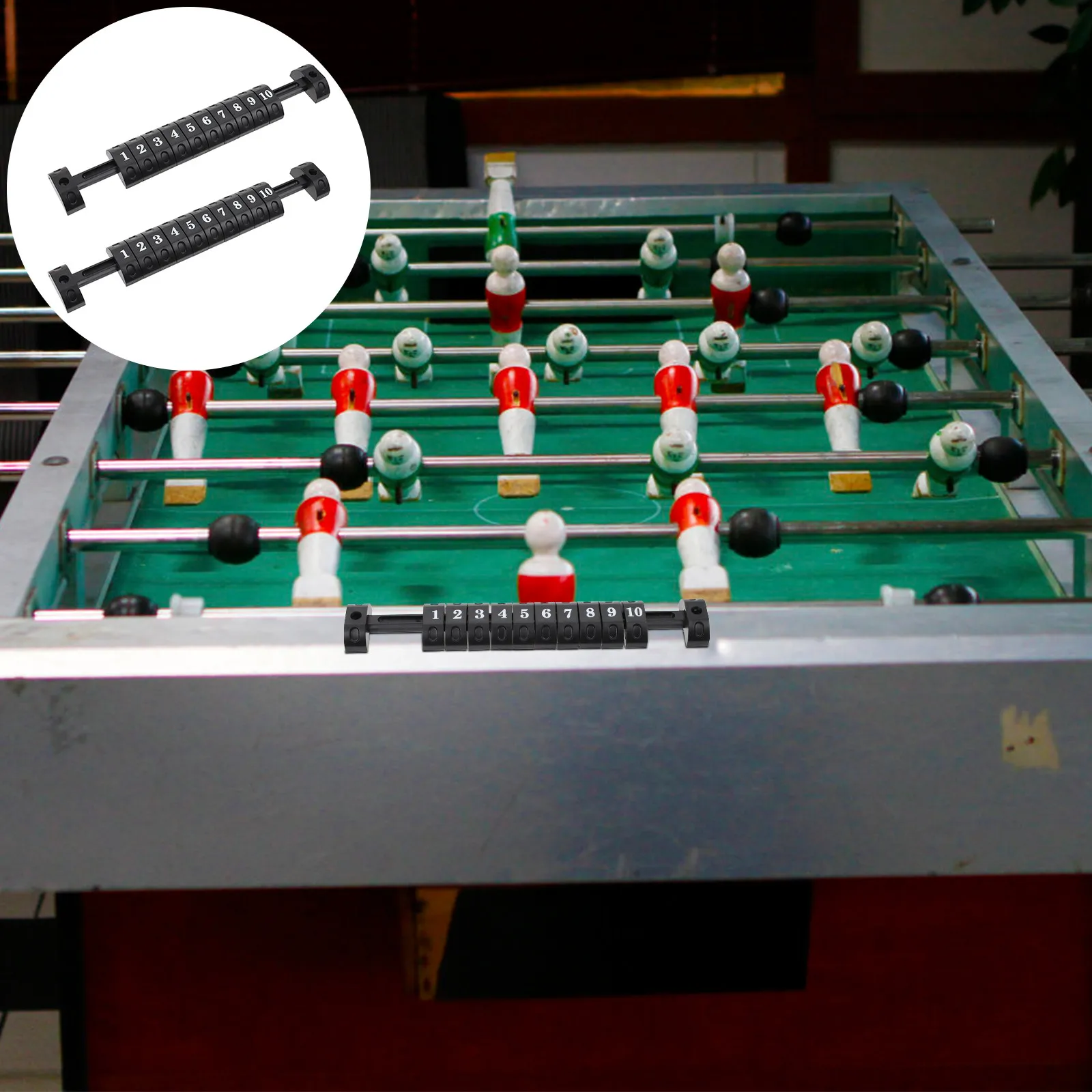 2Pcs Table Football Scorekeepers Premium Plastic Scoring Indicator for Foosball Tables Replacement Score Counters Bar
2Pcs Table Football Scorekeepers Premium Plastic Scoring Indicator for Foosball Tables Replacement Score Counters Bar