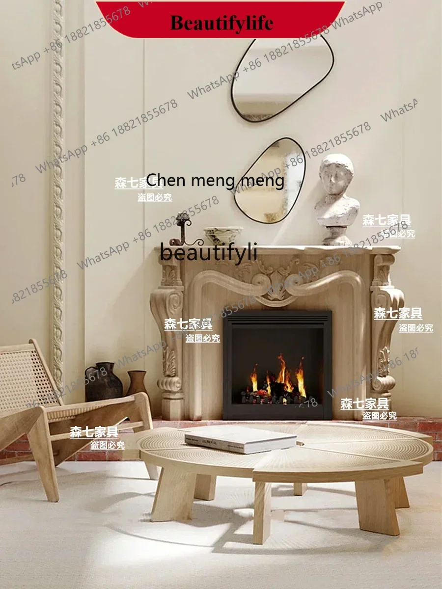 D178 Solid wood fireplace cabinet European-style carved fireplace living room background wall
D178 Solid wood fireplace cabinet European-style carved fireplace living room background wall