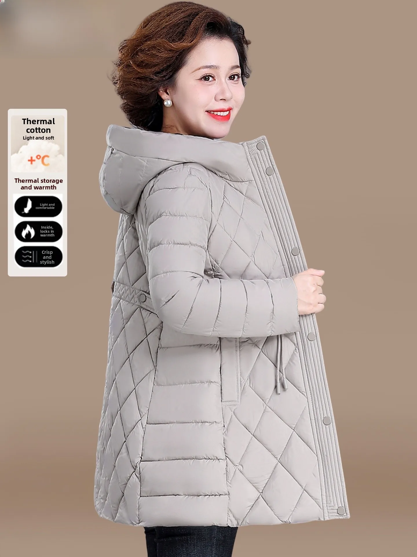 Faionable Mid-Length down Cotton Jaet for Women Winter Warm Outerwear Straight Cut Loose Fit Zipper Closure Single-Breasted
Faionable Mid-Length down Cotton Jaet for Women Winter Warm Outerwear Straight Cut Loose Fit Zipper Closure Single-Breasted
