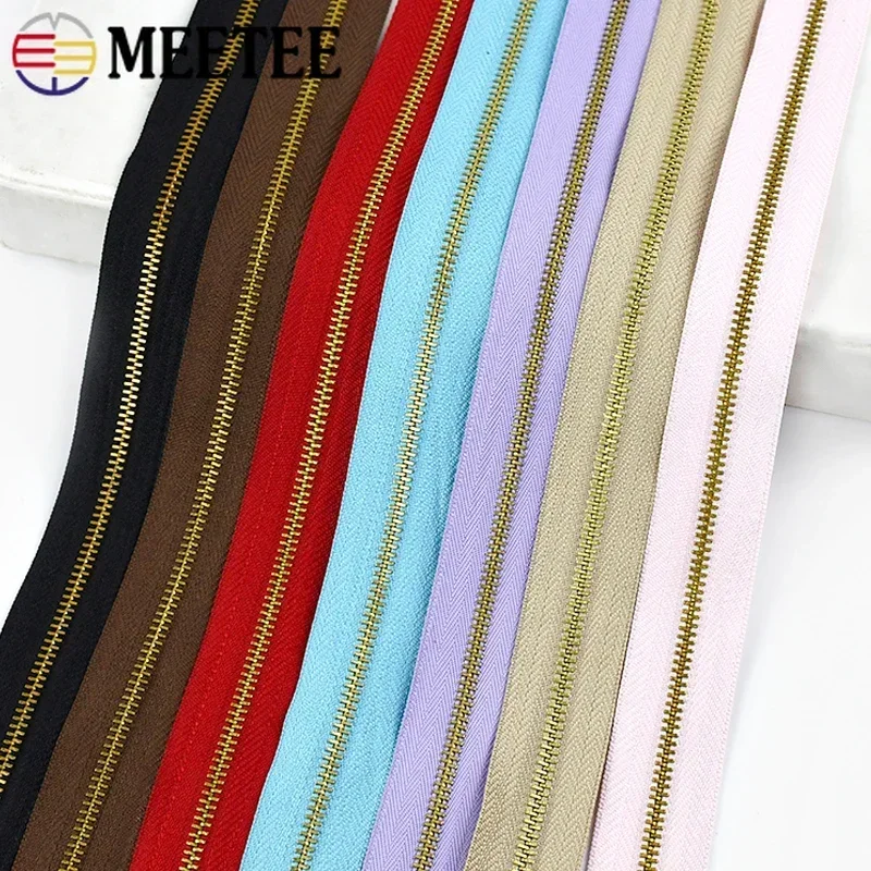 Meetee 2/4yards Light Gold Teeth 3# Metal Zipper Open-end for Bag Pants Pocket Shoes Repair Zip DIY Sewing Handmade Accessories
Meetee 2/4yards Light Gold Teeth 3# Metal Zipper Open-end for Bag Pants Pocket Shoes Repair Zip DIY Sewing Handmade Accessories
